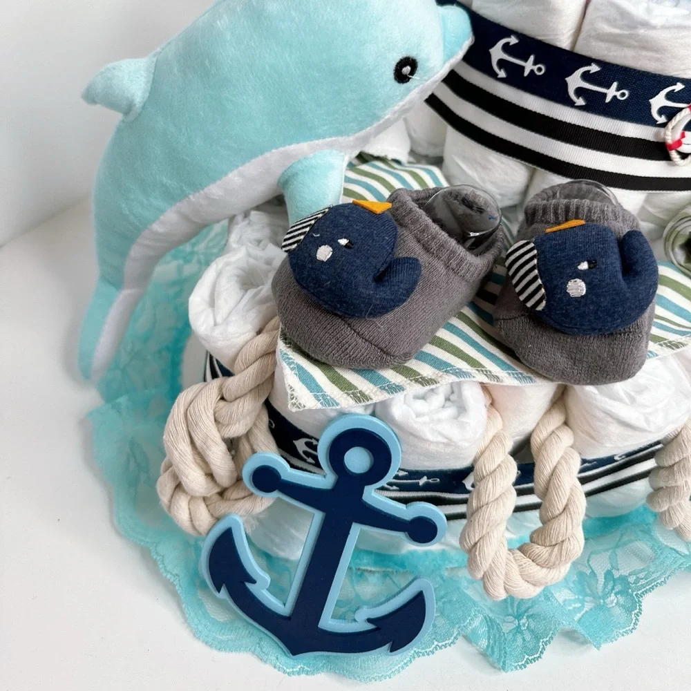 Ship Dolphin Diaper Cake